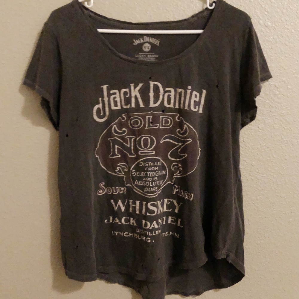 Lucky Brand Jack Daniels Whiskey Distressed Tee